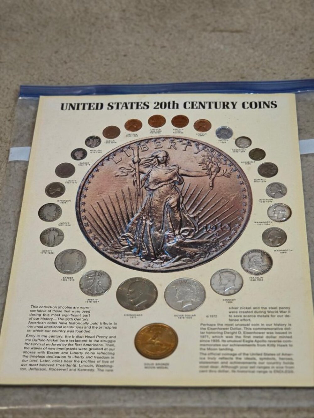 United States 20th Century Coins, Unframed Set